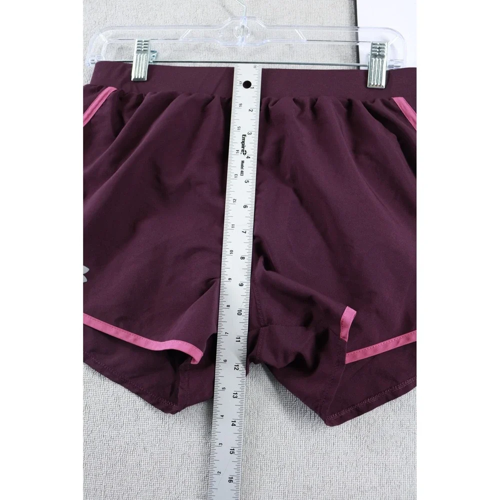 Under Armour Shorts Womens Medium Maroon HeatGear Running Athletic Loose 1059